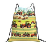 Nbtghga Tractor Farming Print Drawstring Bags Gym Bag,Draw String Back Bag For Shopping Sport Yoga Travel,Beach