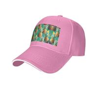 Nbtghga Tropical Pineapple Hawaiian Print Baseball Cap Golf Dad Hat Adjustable Original Classic Cap Casquette,Outdoor Sports Casual Wear Pink