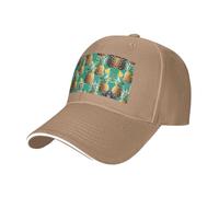 Nbtghga Tropical Pineapple Hawaiian Print Baseball Cap Golf Dad Hat Adjustable Original Classic Cap Casquette,Outdoor Sports Casual Wear Natural