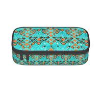 Nbtghga Turquoise Wonders Print Pencil Case Holder Stylish Slim with Zipper Cosmetic Makeup Pouch Bag for Girls Teens Adults