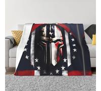 Nbtghga Usa Flag American Spartan Print Flannel Throw Blanket,Cozy Print Design For Sofa Couch Bed Ultimate Comfort And Warmth