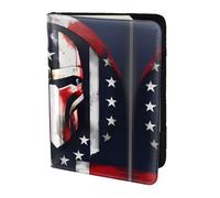 Nbtghga USA Flag American Spartanprint Leather Travel Passport Wallet Blocking Passport Cover Travel Documents Organizer