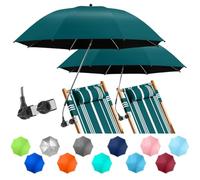 NBtoUS 2 PACK Chair Beach Umbrella with Clamp, 360 ° Adjustable Umbrellas for Chair, UPF50+ Umbrellafor Beach Chair, Patio Chair, Camping Chair (Blackish Green)