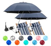 NBtoUS 2 PACK Chair Umbrella with Clamp, 360 ° Adjustable Umbrella for Chair, UPF50+ for Beach, Patio, Camping, Golf Carts（Iron Gray, Chair Not Included