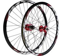 NBTRXWAFR 26 27.5 29 MTB Wheelset, Mountain Bike Wheels Double-Walled Alloy Disc Brake 32H Bicycle Wheel HG Hub Fits 7-12 Speed Cassette,Red,27.5inch