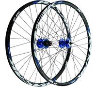NBTRXWAFR 26 27.5 29 MTB Wheelset, Mountain Bike Wheels Double-Walled Alloy Disc Brake 32H Bicycle Wheel HG Hub Fits 7-12 Speed Cassette,Blue,26inch
