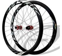 NBTRXWAFR 700C Road Bike Front & Rear Wheels Quick Release Wheelset Double Butted Rims Disc Brake 100/135Mm 24H Hubs for 8-12 Speed,Red
