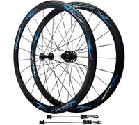 NBTRXWAFR 700C Road Bike Wheelset, Aluminum Alloy Front 2 Rear 4 Bearings 20/24 Holes Double Wall Rims Quick Release Hub 7/8/9/10/11/12 Speeds, C/V Brake Wheels,Blue