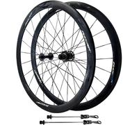 NBTRXWAFR 700C Road Bike Wheelset, Aluminum Alloy Front 2 Rear 4 Bearings 20/24 Holes Double Wall Rims Quick Release Hub 7/8/9/10/11/12 Speeds, C/V Brake Wheels,White