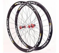 NBTRXWAFR 700C Road Bike Wheelset Ultralight V Brake Aluminum Alloy Double Wall Rim Height 40Mm Quick Release 8/9/10/11 Speed Cassette 20/24 Holes,Red