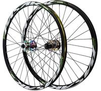 NBTRXWAFR Mountain Bike Wheelset 26/27.5/29 Inch Aluminium Alloy Double Wall Rim Front Rear Wheel Disc Brake Quick Release Wheel Set for 8/9/10/11/12 Speed Cassette 32H,Green,29inch