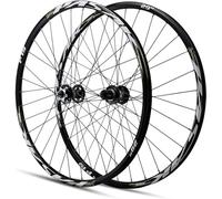 NBTRXWAFR Mountain Bike Wheelset 26/27.5/29 Inch Aluminium Alloy Double Wall Rim Front Rear Wheel Disc Brake Quick Release Wheel Set for 8/9/10/11/12 Speed Cassette 32H,Black,26inch