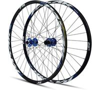 NBTRXWAFR Mountain Bike Wheelset 26/27.5/29 Inch Aluminium Alloy Double Wall Rim Front Rear Wheel Disc Brake Quick Release Wheel Set for 8/9/10/11/12 Speed Cassette 32H,Blue,26inch