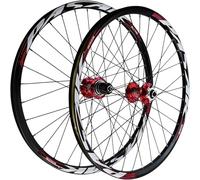 NBTRXWAFR Mountain Bike Wheelset 26/27.5/29 Inches, Double-Wall Alloy Disc Brake MTB Wheels, 32H Stainless Steel Spokes Bicycle Wheels HG Hub 7-12 Speed,Red,27.5inch