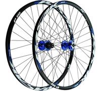 NBTRXWAFR Mountain Bike Wheelset 26/27.5/29 Inches, Double-Wall Alloy Disc Brake MTB Wheels, 32H Stainless Steel Spokes Bicycle Wheels HG Hub 7-12 Speed,Blue,27.5inch