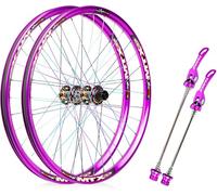 NBTRXWAFR MTB bikes 26/27.5 inch disc brake aluminum alloy front wheel rear wheel front 2 rear 4 bearings 8-12S cassette,Purple,26inch