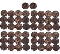 NBVACPL Wooden Buttons Round Coconut Texture 50pcs(11.5mm)