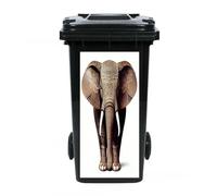 NBVCXZ Self-Adhesive Wheelie Bin Stickers,Large Waterproof Eco-Friendly Dustbin Stickers, Decorative Elephant Pattern Labels for Outdoo