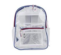 NBVGHPSRW Clear PVC Backpack, Heavy Duty Transparent School Bag, Large Capacity See Through Bookbag with Reinforced Straps and Multi Pocket Design for Unisex Daily Use