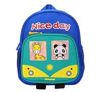 NBVGHPSRW Kindergarten Backpack, Kids Cartoon Backpack with Cute Animal Print, Lightweight Oxford Cloth Book Bag for Preschool and Elementary School with Adjustable Straps (Blue)