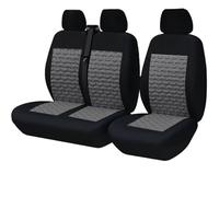 NBVUTYH Car Seat Protection Compatible With For Transit 4mm Sponge 2+1 Seats Covers For Most Van Truck Easy To Clean Beautiful Interiors(Gray A)