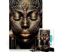 NBWO African Goddess 1000 Piece Jigsaw Puzzle for Adults Logic Toy Relaxing Fun Design Assembly Santa Wish Gift (38x26cm)