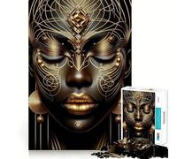 NBWO African Goddess 1000 Piece Jigsaw Puzzles for Adults Jigsaw Brain Skill Warm Time Exact Edge (38x52cm)