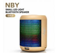 NBY BLUETOOTH LED SPEAKER PORTABLE WIRELESS SOUND ACTIVATED BASS LIGHT GOLD 3W