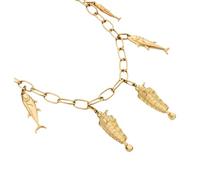 NBYGSC 14K Gold Filled Beach Charm Necklace For Women And Men, Palm Red Chili Heart Charms Pendant Necklace, Cowboy Shell Necklace Summer Beach Cool Charm, Blue Natural Stone Star Necklace
