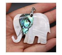 NBYGSC 1PC Natural White Shell Pendant Lucky Elephant Seashells Charms for Necklace Making Jewelry Findings Gift Ornaments (Color : B-48x40mm) (BA48x40mm A)