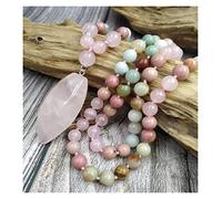 NBYGSC 1pc Rose Quartzs Pendant Beads Stone Handmade Knot Necklaces Stone Crystal Reiki (Color : 100cm)