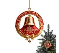 NBYGSC 250Th Acrylic Ornament - America 250Th Bell Acrylic 2D Ornament | Vintage 1776-2026 Doorbell Art Decoration for Christmas Tree | Patriotic Home Decor for Living Room Bedroom Patio Dormitory