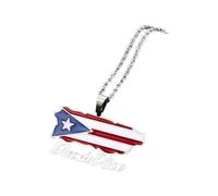 NBYGSC 925 Sterling Silver American Flag Necklace For Men And Women, USA Puerto Rico Map Flag Pendant American Flag Cross Necklace For Men Patriotic Jewelry For Women For Birthday Valentine