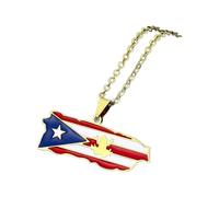 NBYGSC 925 Sterling Silver American Flag Necklace For Men And Women, USA Puerto Rico Map Flag Pendant American Flag Cross Necklace For Men Patriotic Jewelry For Women For Birthday Valentine