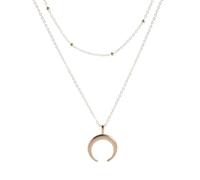 NBYGSC 925 Sterling Silver Crescent Moon Necklace For Women And Men, Layer Witchy Necklace Sun and Moon Crescent Necklaces Layer Moon Pendant, Moon Phase Necklace, Moonglow Half Moon Necklace