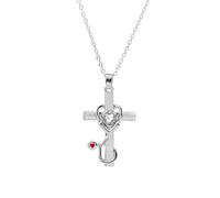 NBYGSC 925 Sterling Silver Eternal Infinite Love Heart Cross Necklace For Women Girls, 14K Gold Plated Shiny Zircon Crystal Religious Cross Necklace - Faith Heart And Cross Necklace, Religious Jewelry