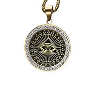 NBYGSC 925 Sterling Silver Eye Of Horus Necklace For Men Women, Punk Rock All Seeing Eye Necklace - Unisex Eye Of Ra Necklace, Eye Of Horus Pendant Illuminati Necklace For Halloween Christmas
