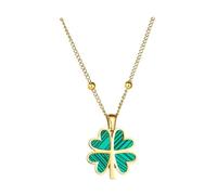 NBYGSC 925 Sterling Silver Green Leaf Necklace For Women And Girls, The Green Lucky Four-leaf Amulet Pendant Necklace Green Leaves Plant Leaves Necklace Green, Short Leaf Necklace