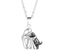 NBYGSC 925 Sterling Silver Hug Necklace For Women And Men, Hugged Dog Necklace, Mom And Child Hug, Hug Angel Wings Pendant, Two Hands Hugs And Kisses Necklace, Hugging Necklaces For Women