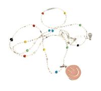 NBYGSC 925 Sterling Silver Preppy Necklace For Women And Girls, Vintage Punk Colorful Face Clavicle Chain Necklace Holiday Beach, Face Necklaces, Preppy Necklaces For Teen Girls