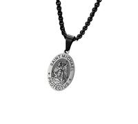 NBYGSC 925 Sterling Silver Saint Michael Necklace For Women And Men, Religion Michael Medallion Necklace, Faith Protection Chain Amulet, Michael Necklace, Saint Michael Pendant For Men