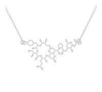 NBYGSC 925 Sterling Silver Serotonin Necklace For Women And Men, 3D Serotonin Adrenaline Caffeine Dopamine Molecule Science Biology Chemical Charm Pendant Necklace Chemistry