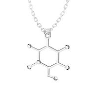 NBYGSC 925 Sterling Silver Serotonin Necklace For Women And Men, 3D Serotonin Adrenaline Caffeine Dopamine Molecule Science Biology Chemical Charm Pendant Necklace Chemistry