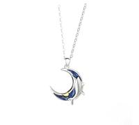 NBYGSC 925 Sterling Silver Whale Couple Necklace Butterfly Clavicle Chain For Women Birthday Gift Jewelry - Whale Necklace For Women, Tail Pendant, Orca Necklace