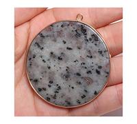 NBYGSC Beads Natural Stone Agates Pendant,Disc Shape Quartz Crystal Charms Pendants for Jewelry Making Necklace Accessories Size 50x55mm For Jewelry Making