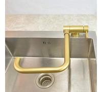 NBYGSC Casement Window Folding Sink Faucets, 304 Stainless Steel, Kitchen Foldable Swivel, Foldable-Golden(Gold)