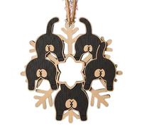 NBYGSC Cat Butt Snowflake Ornament | Cat Butt Snow Wood Ornament - Festival Seasonal Decor for Wall Door Window Backpack Keychain Charm Rearview Mirror