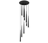 NBYGSC Chandelier Sputnik Light，Ceiling Light， Ing Fixture with Acrylic Shade Adjustable Cone Small Ing for Island Dining Room Living Room/Black/12 Lights