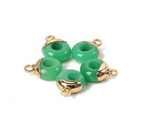 NBYGSC Charm Jewelry 10 mm Natural White Jad Large Hole Stone Beads Pendant Plated Conneor Charm Making Jewelry Accessory Women Necklace
