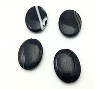 NBYGSC Charm Jewelry 30x40MM Natural Stone Beads Black Onyx Cabochon for Jewelry Making Bracelet Necklace 1Pcs Straight Hole (Color : Black 1pcs)